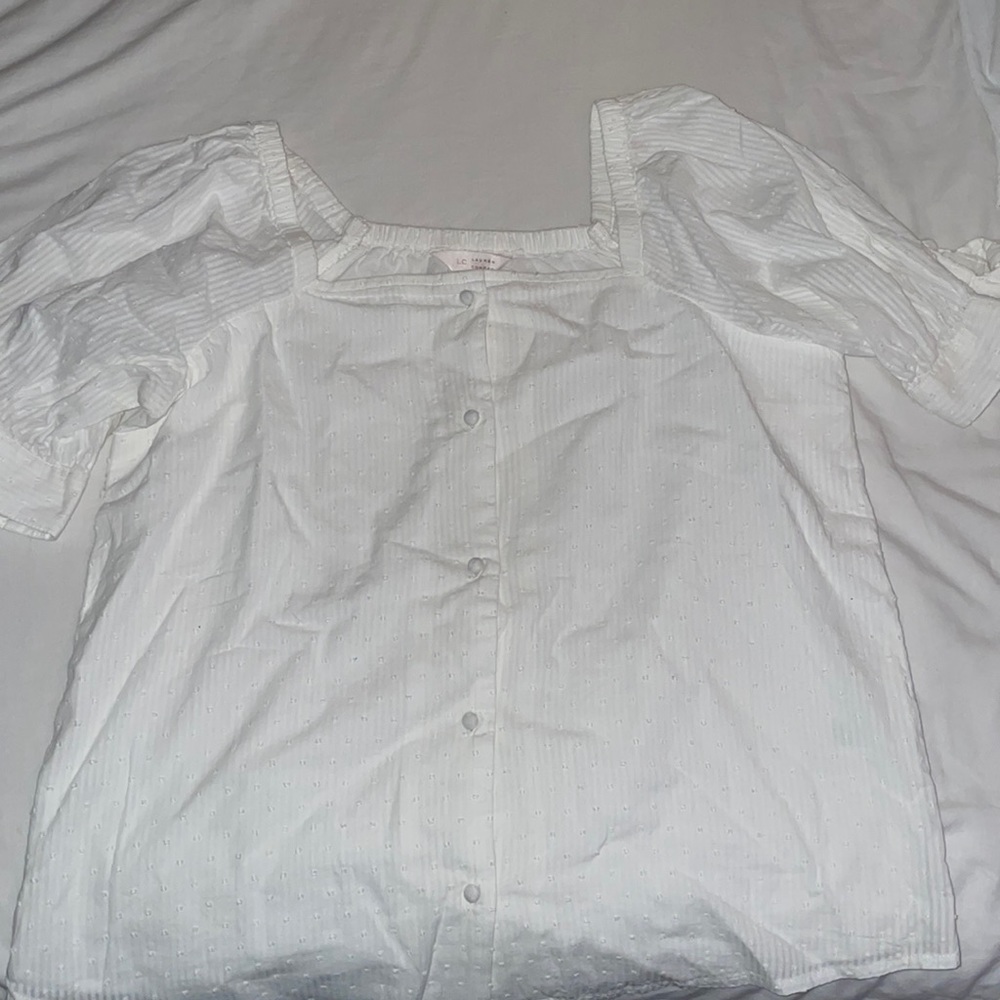 White Lauren Conrad button up top